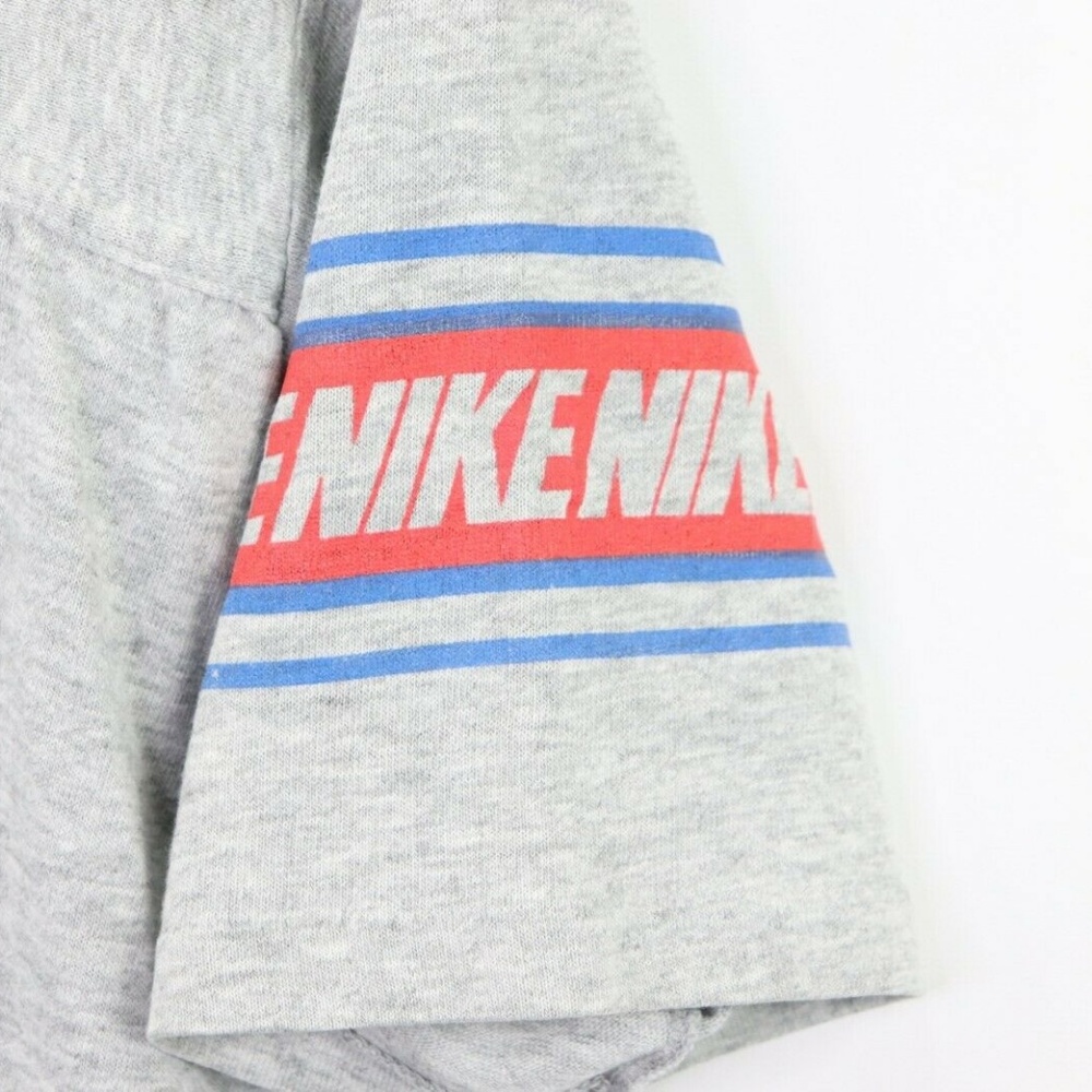Vintage 70s Nike Spell Out Short Sleeve Shirt Gray - Picture 4 of 8